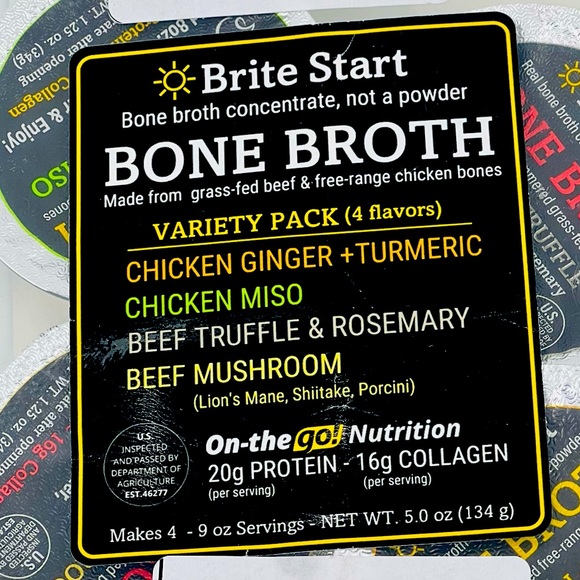 Brite Start Dining Bone Broth Collagen Concentrate Travel On The Go
